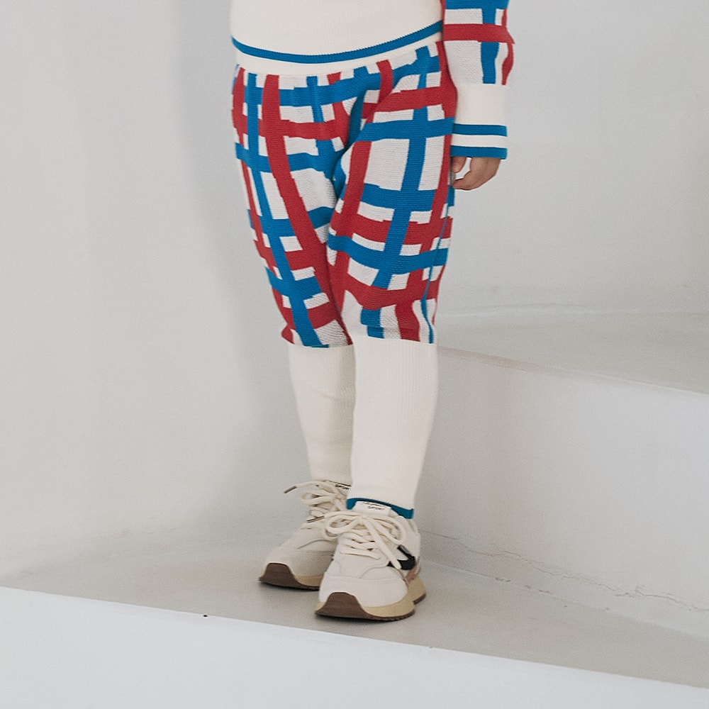 PLAID KNIT PANTS