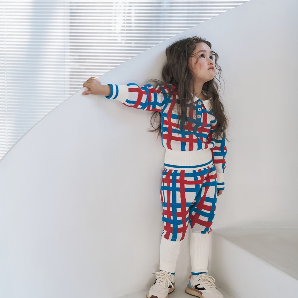 PLAID KNIT PANTS