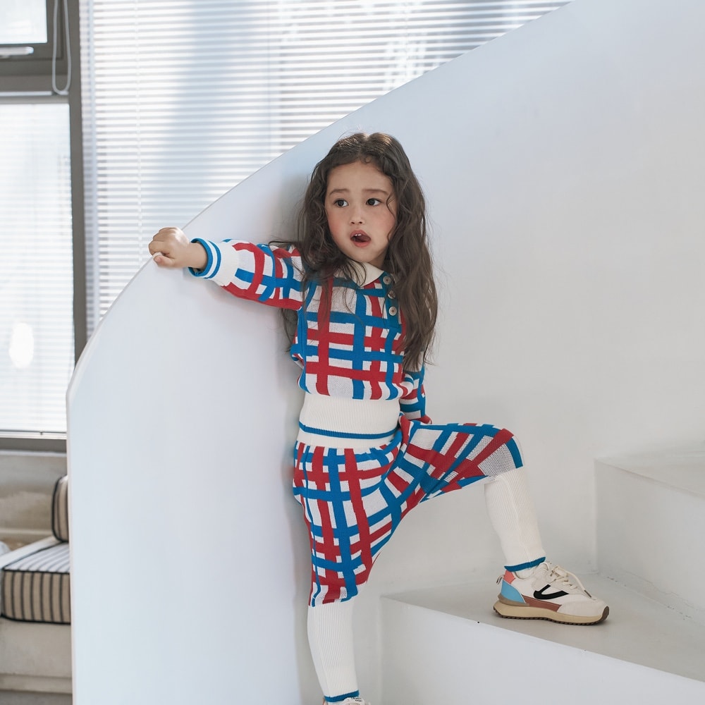 PLAID KNIT PANTS
