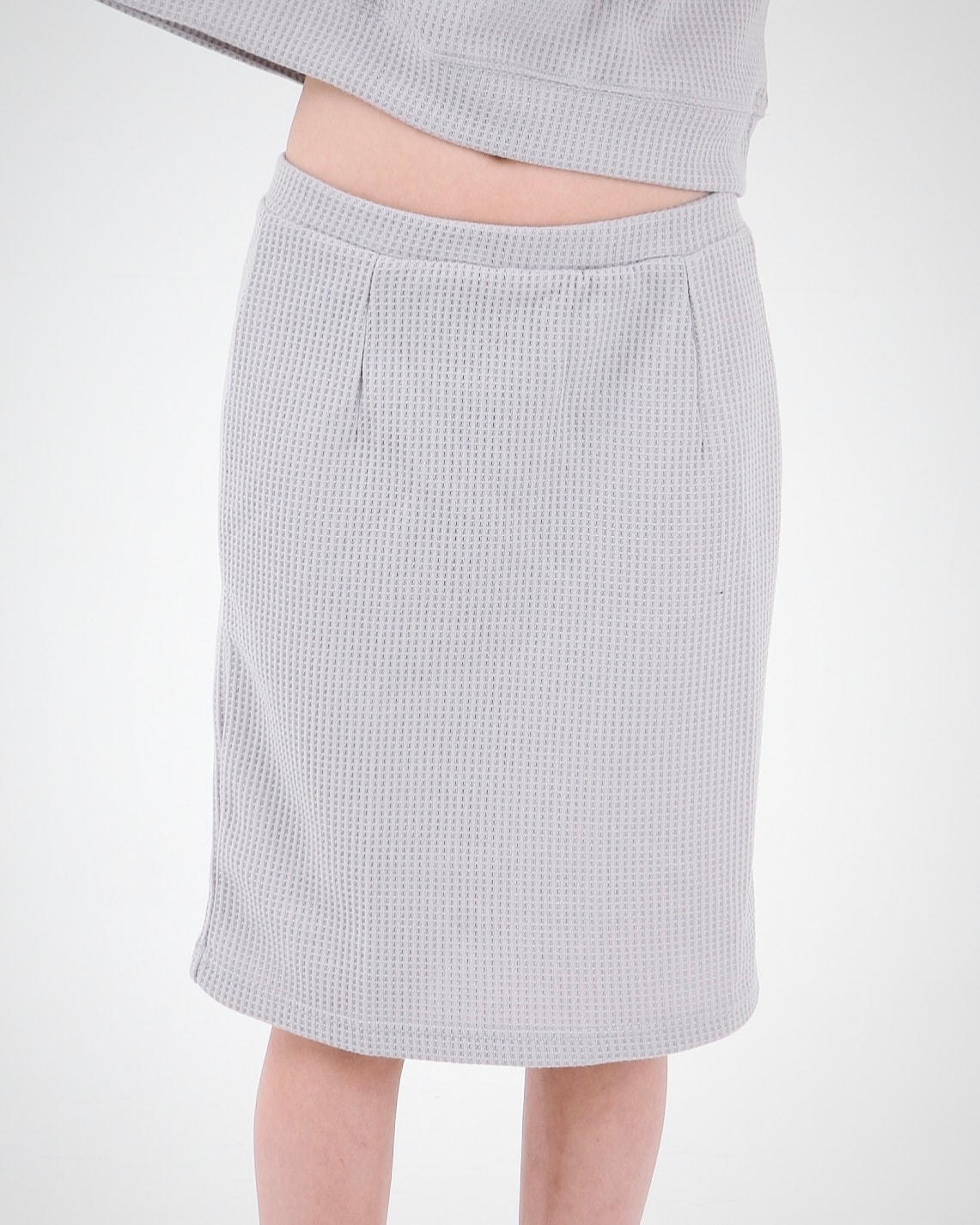 WAFFLE SKIRT (MELANGE GRAY)