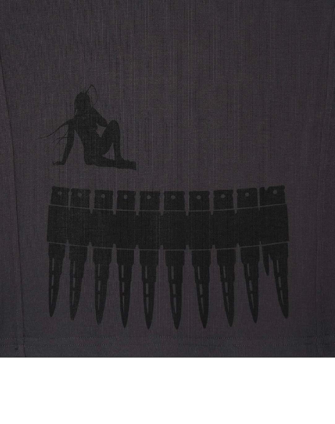 MAGAZINE LONG-SLEEVE TOP BLACK