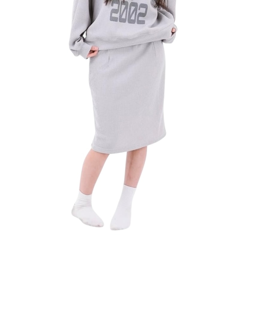 WAFFLE SKIRT (MELANGE GRAY)
