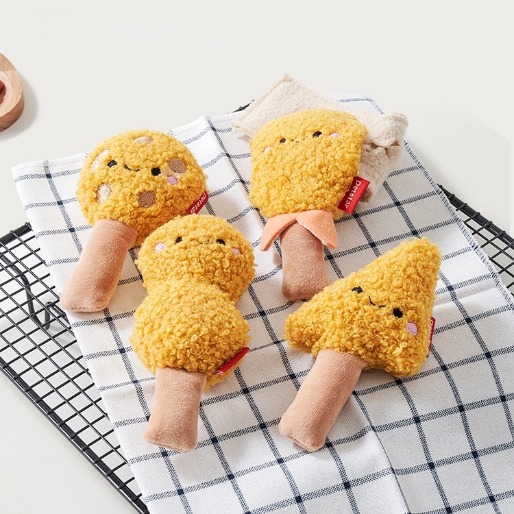 Mongpet 치킨 플래터강아지용 소리 나는 봉제 장난감 .간식 숨김 기능 .강아지·고양이 자가 놀이용 . 바스락 소리로 스트레스 해소