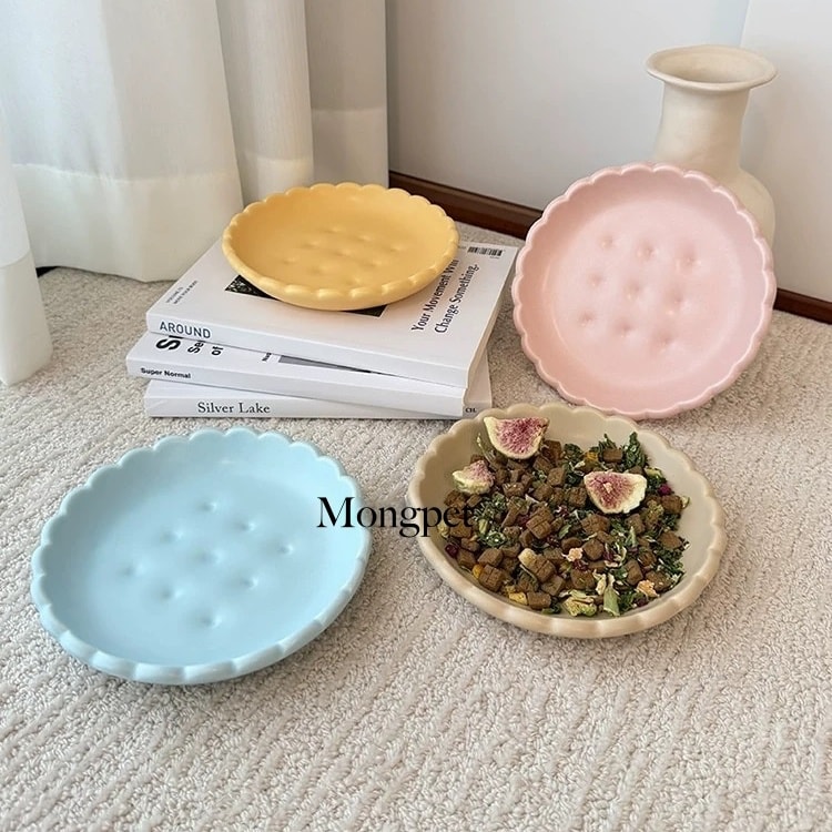 Mongpet 쿠키 디자인 세라믹 반려동물 식기|전자레인지·식기세척기 사용 가능