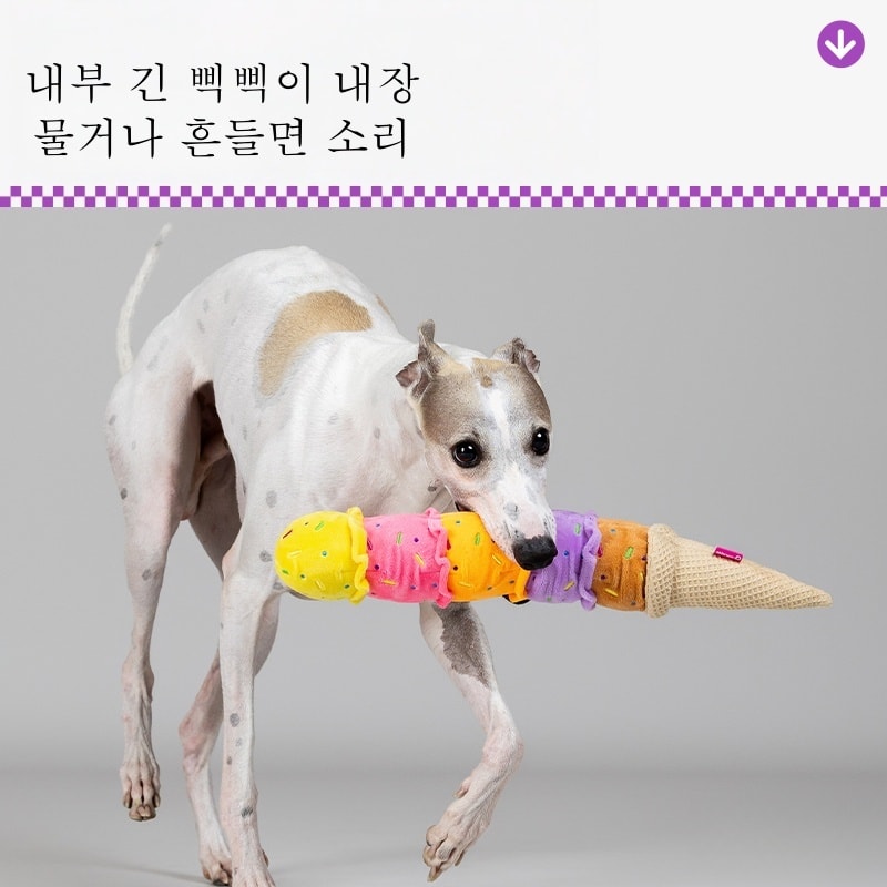 Mongpet 컬러풀 아이스크림 소리나는 강아지 장난감
