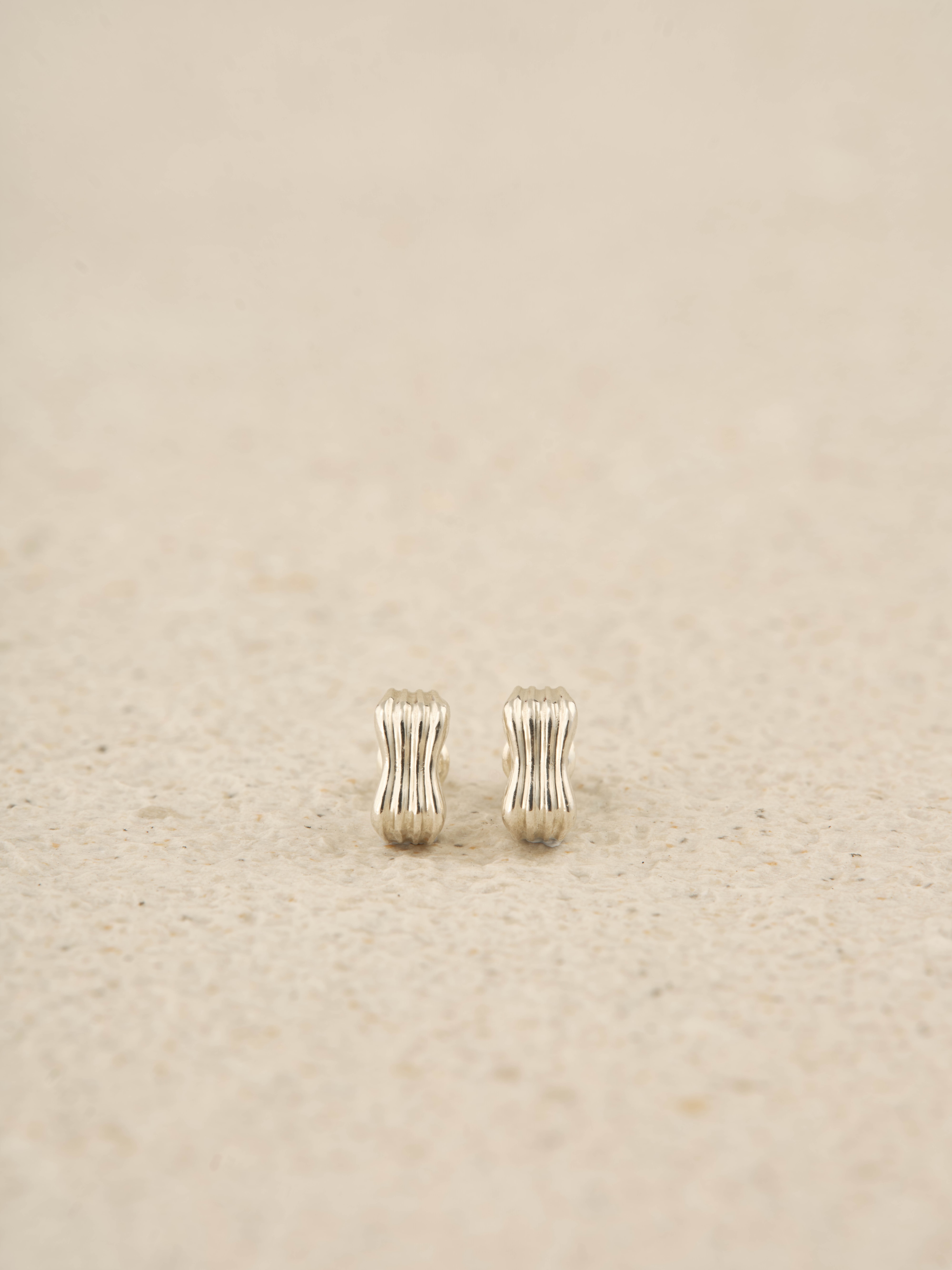 Layered wave earring