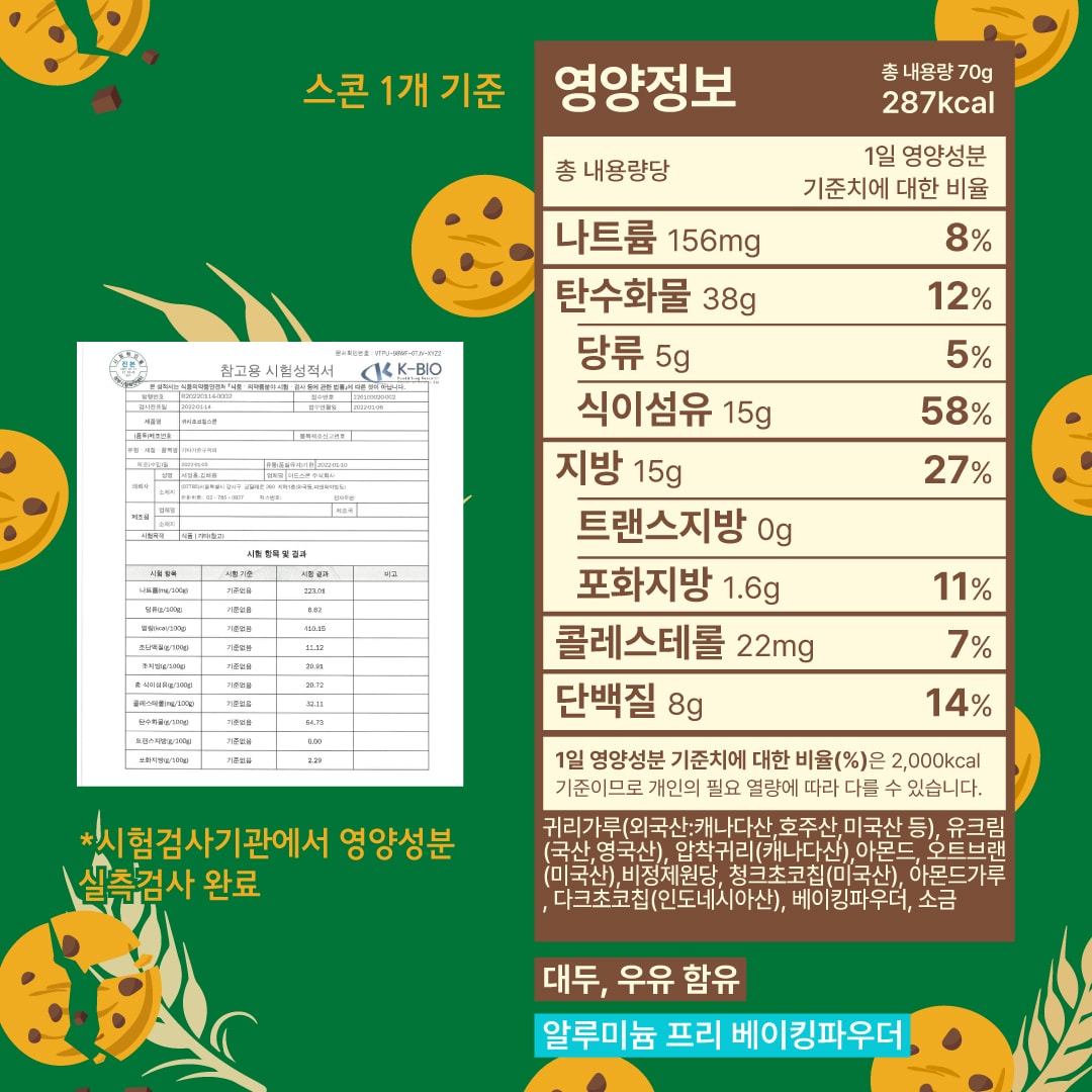 귀리초코칩스콘