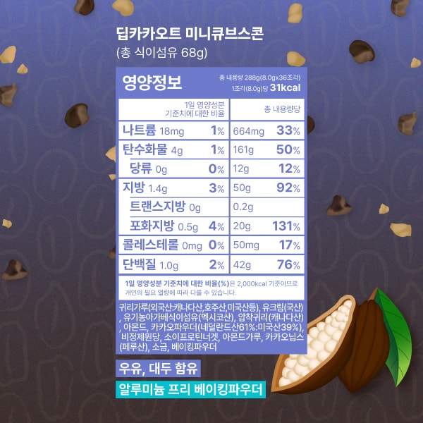 [하프팩]딥카카오트미니큐브스콘