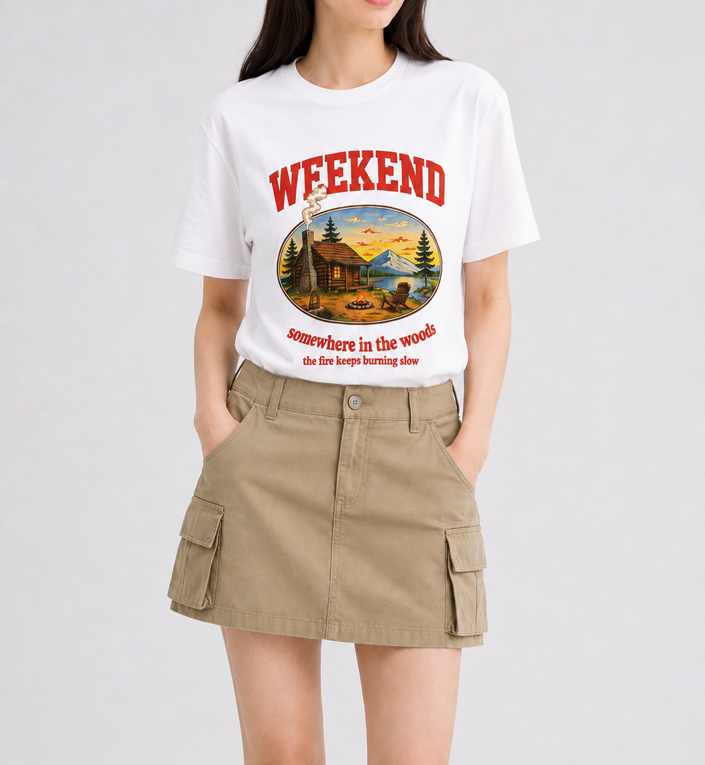 [Weekend Graphic T-shirt] Cabin