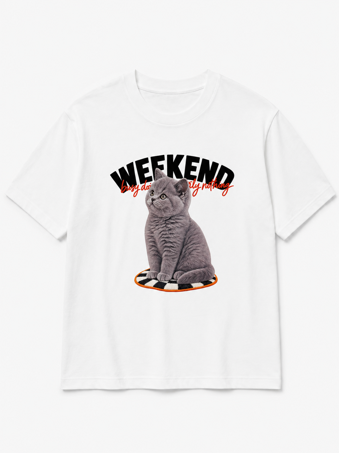 [Weekend Graphic T-shirt] Lazy Cat