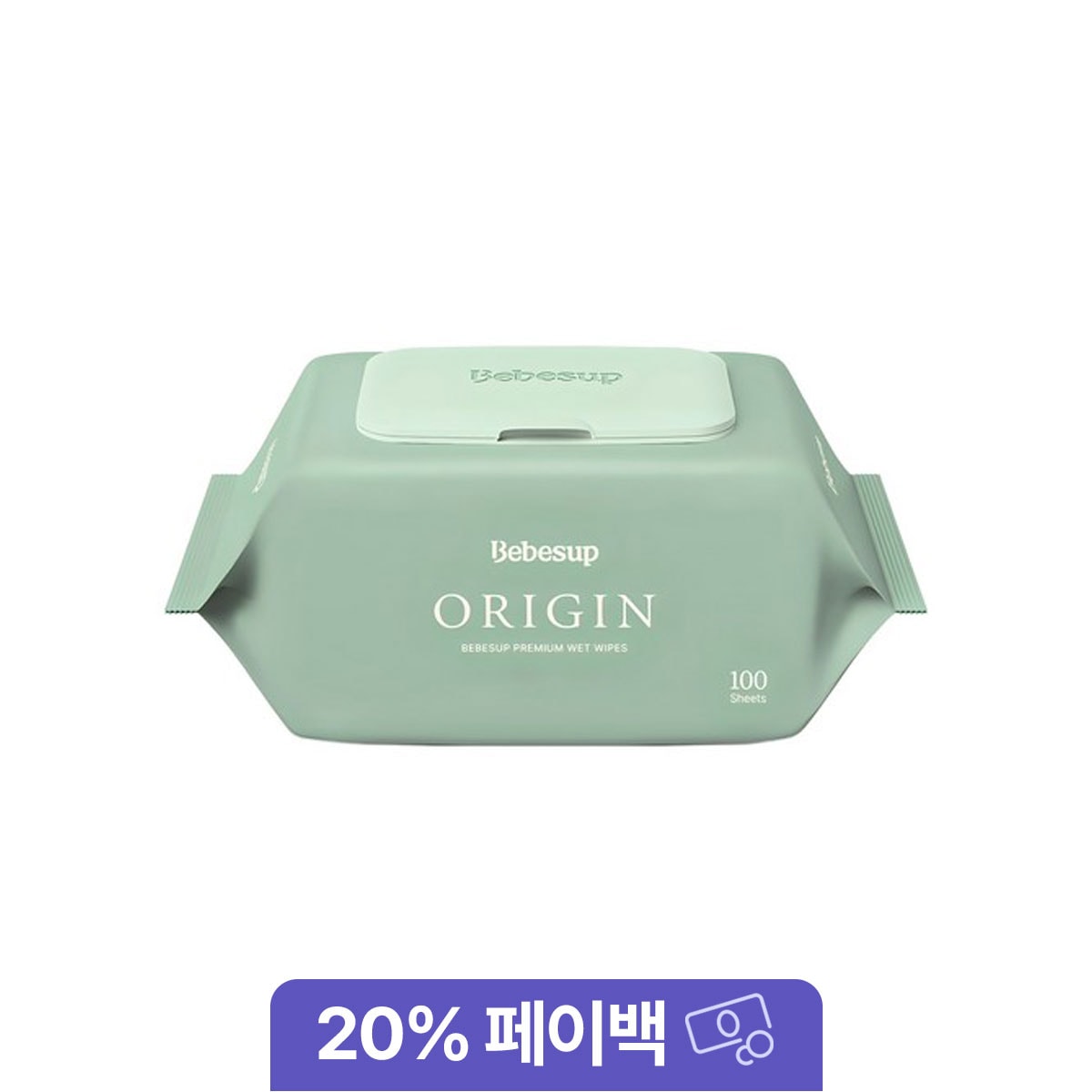 베베숲 오리진 유아물티슈 캡형 50g x 100매 x 40개