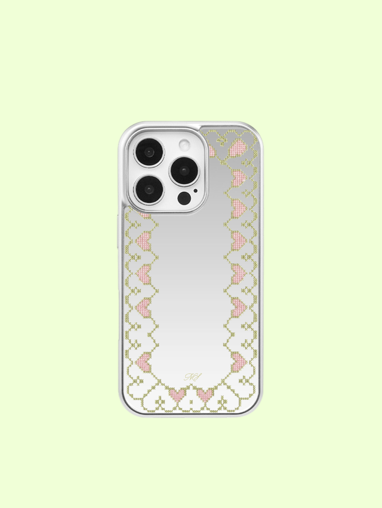 HEART FRAME SILVER BUMPER CASE (MAGSAFE MIRROR)