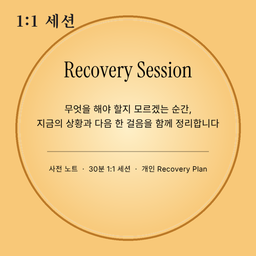 (1:1 세션) 리커버리 세션 30분