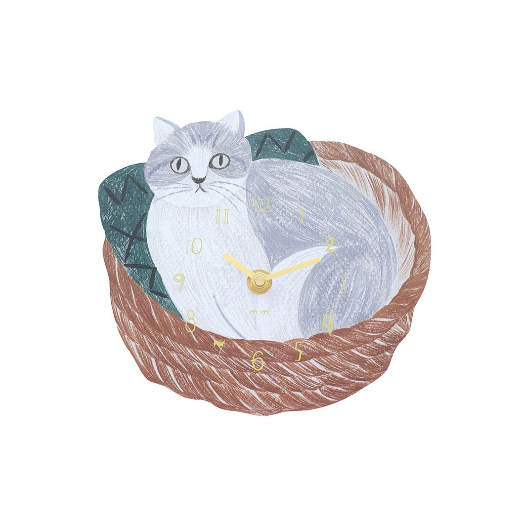 [Matsuo Miyuki] CAT IN THE BASKET ∥ 바구니 속 고양이 벽시계