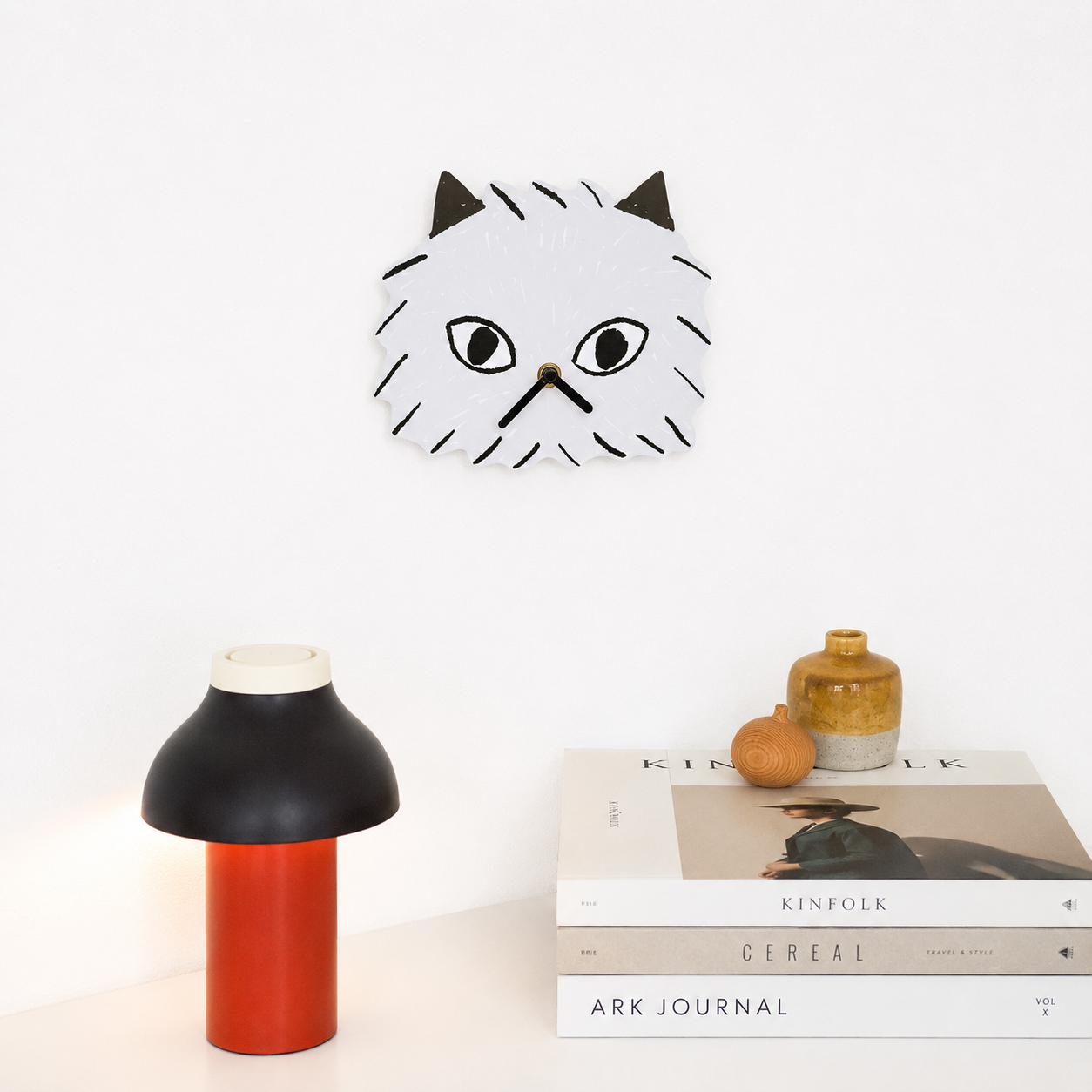 [Yamabatosha] FUWA WALL CLOCK ∥ 후와 고양이 벽시계