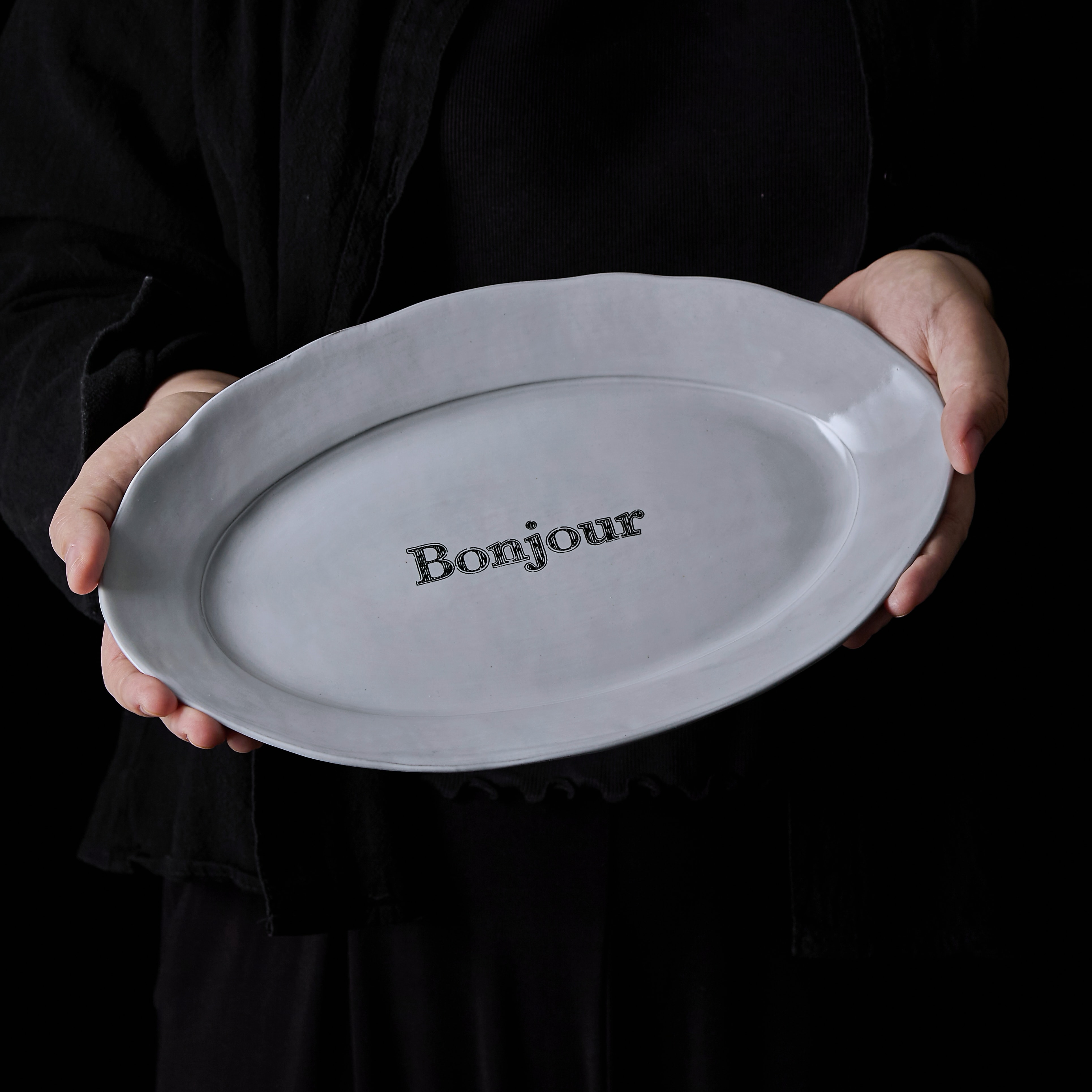 [르디쉬 세라믹] 앤틱 프린트 플레이트 XL_BONJOUR