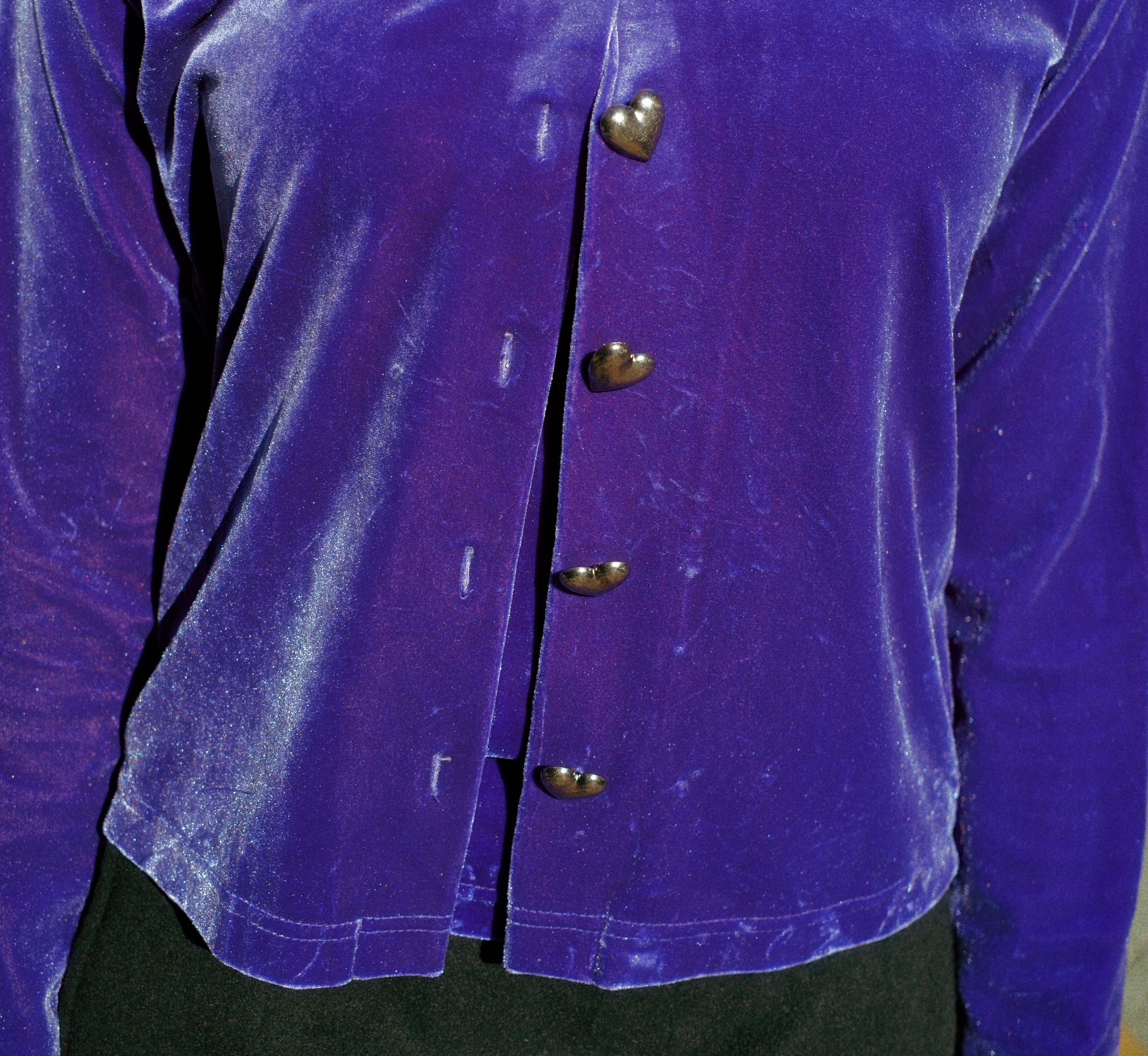 Violet Velvet Blouse and Cardigan set up with Chrome Heart Button Details (Only one)