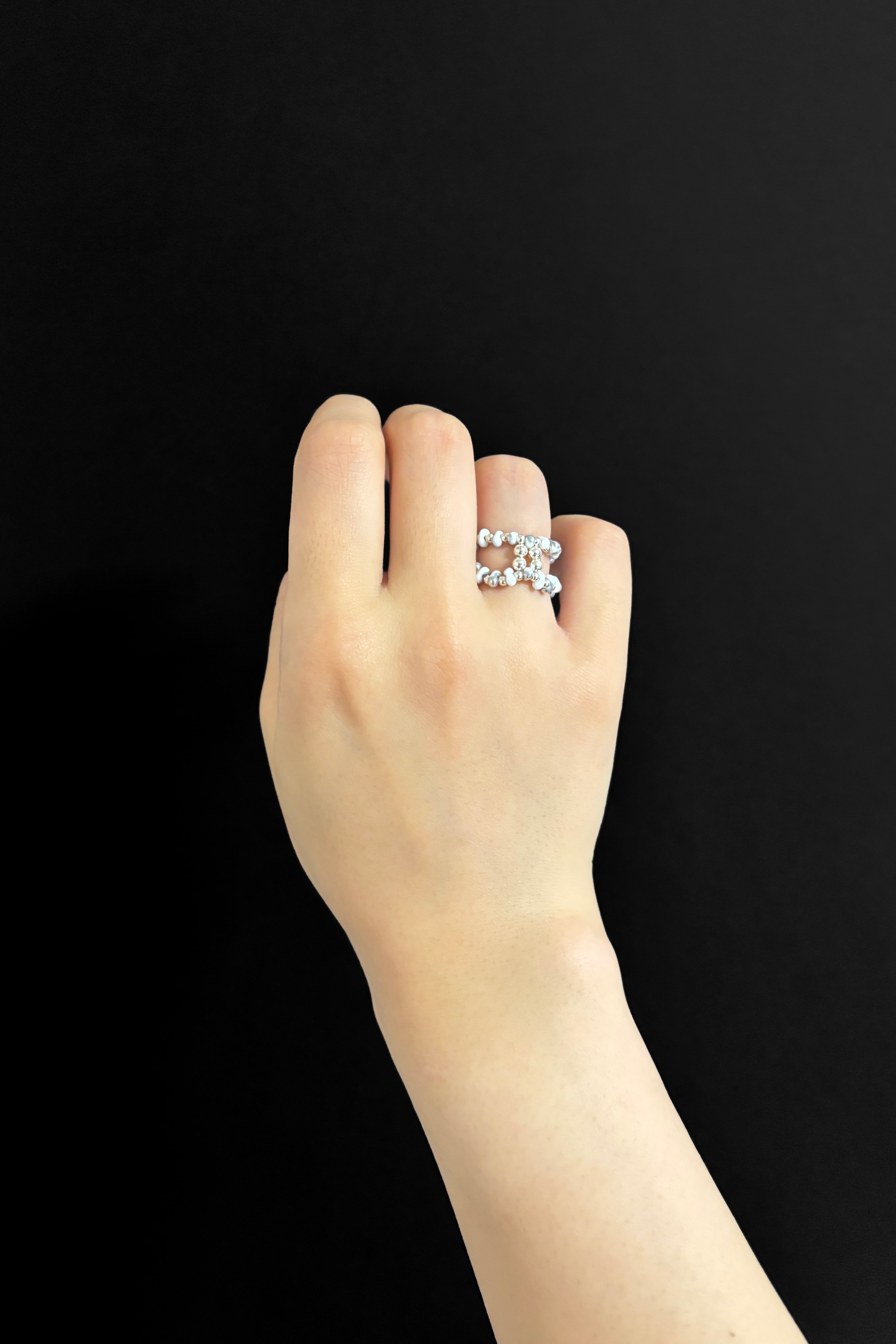 Double combi ring - silver