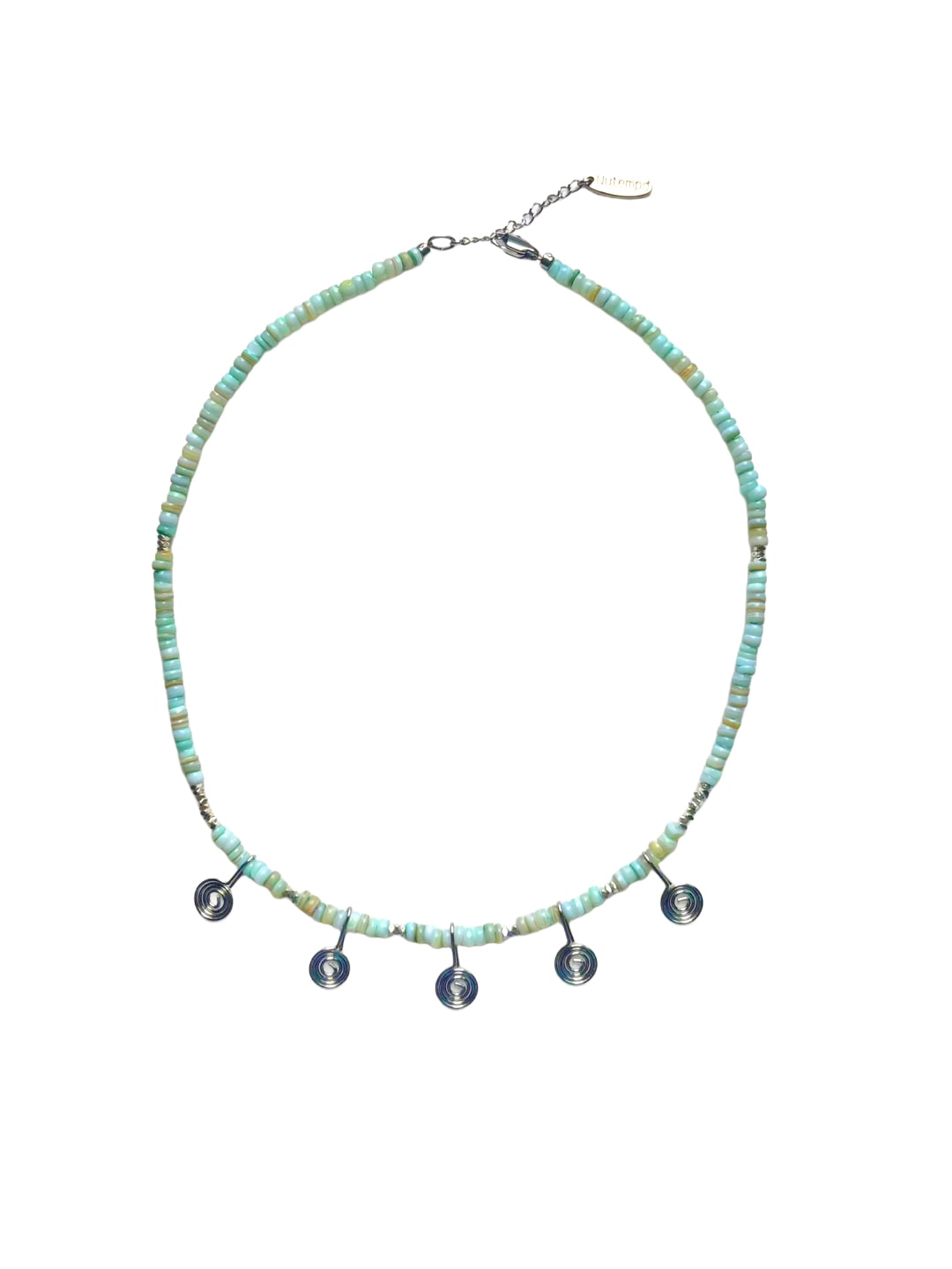 Spiral necklace - mint