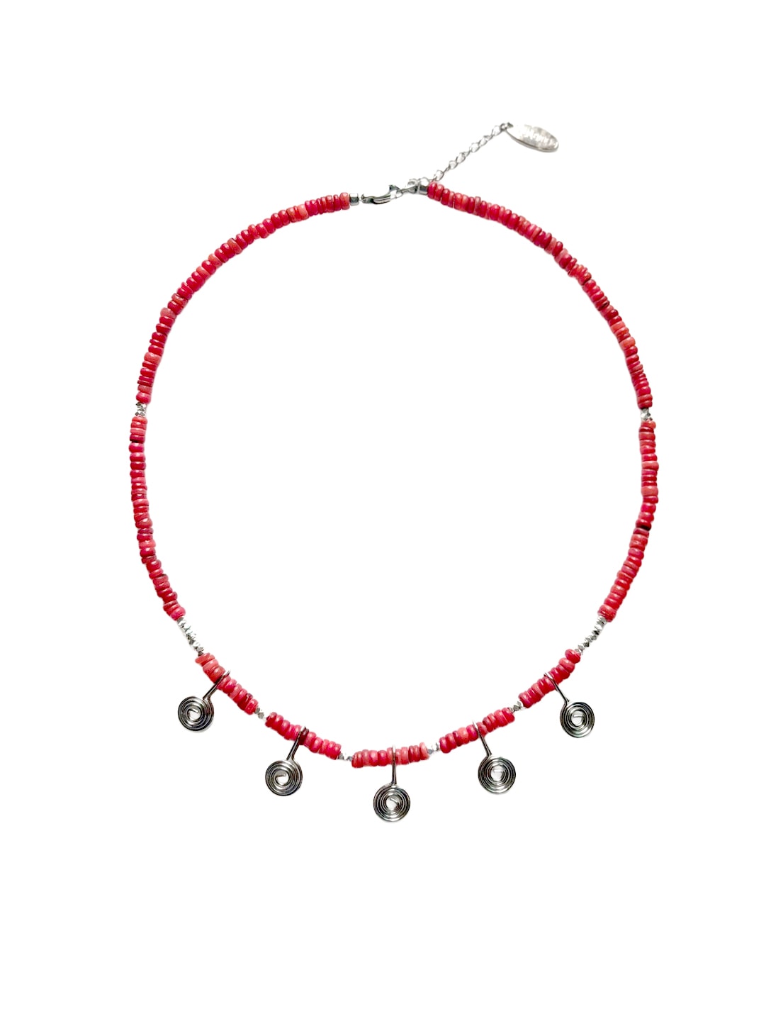 Spiral necklace - red