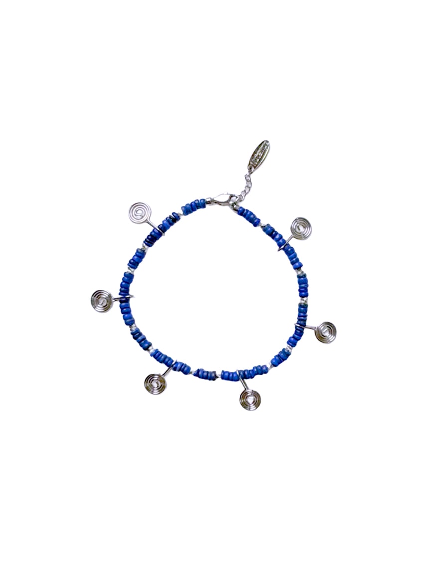 spiral anklet - blue