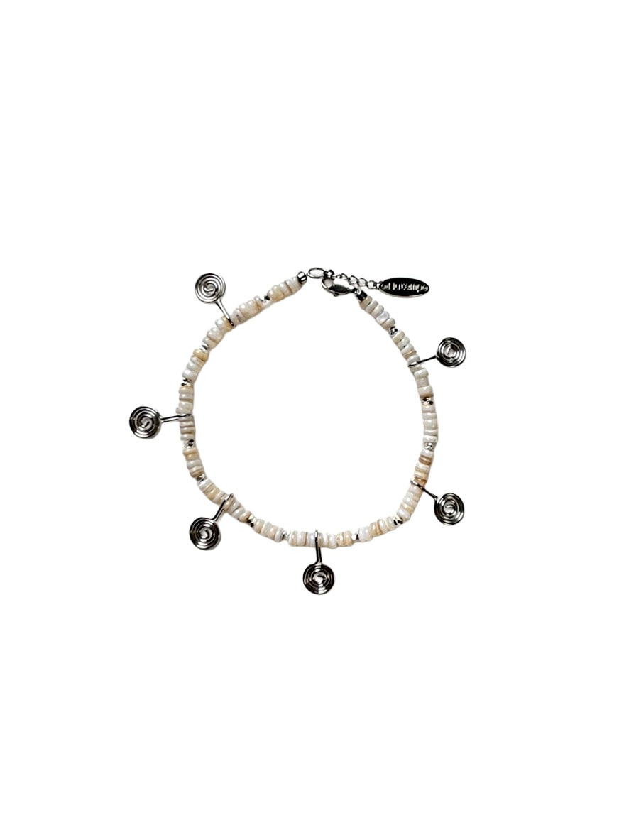 spiral anklet - ivory