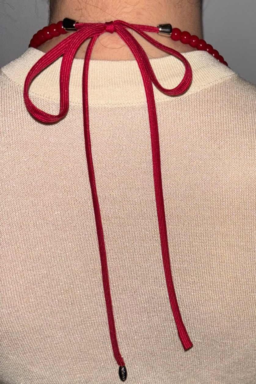 Bead bralette - cherry