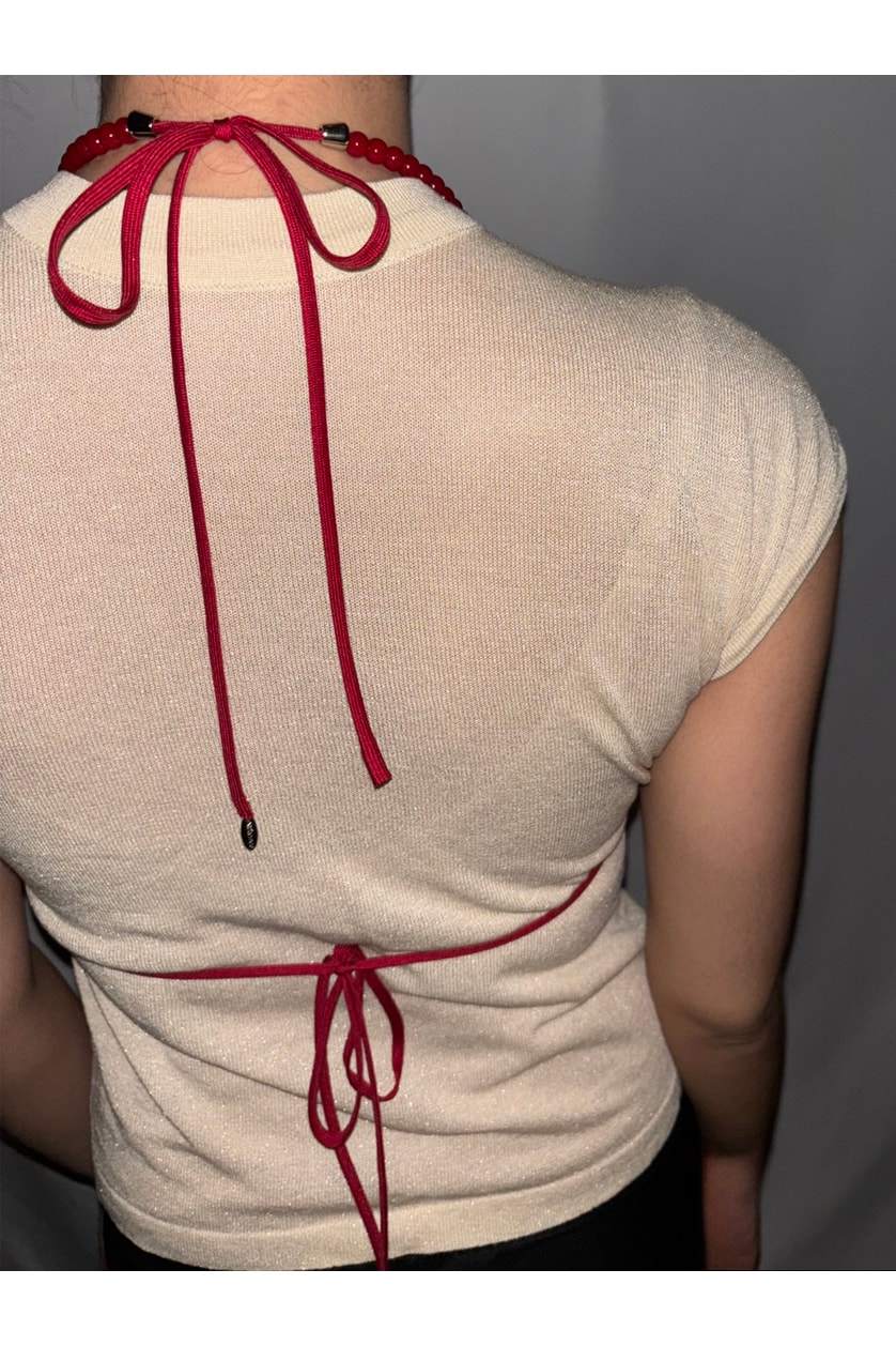 Bead bralette - cherry