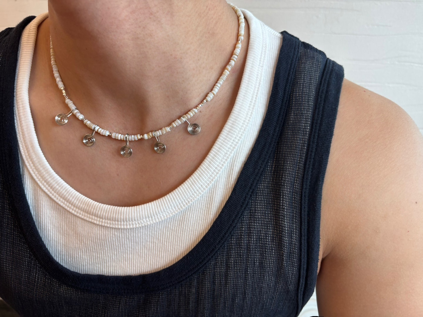 Spiral necklace - ivory