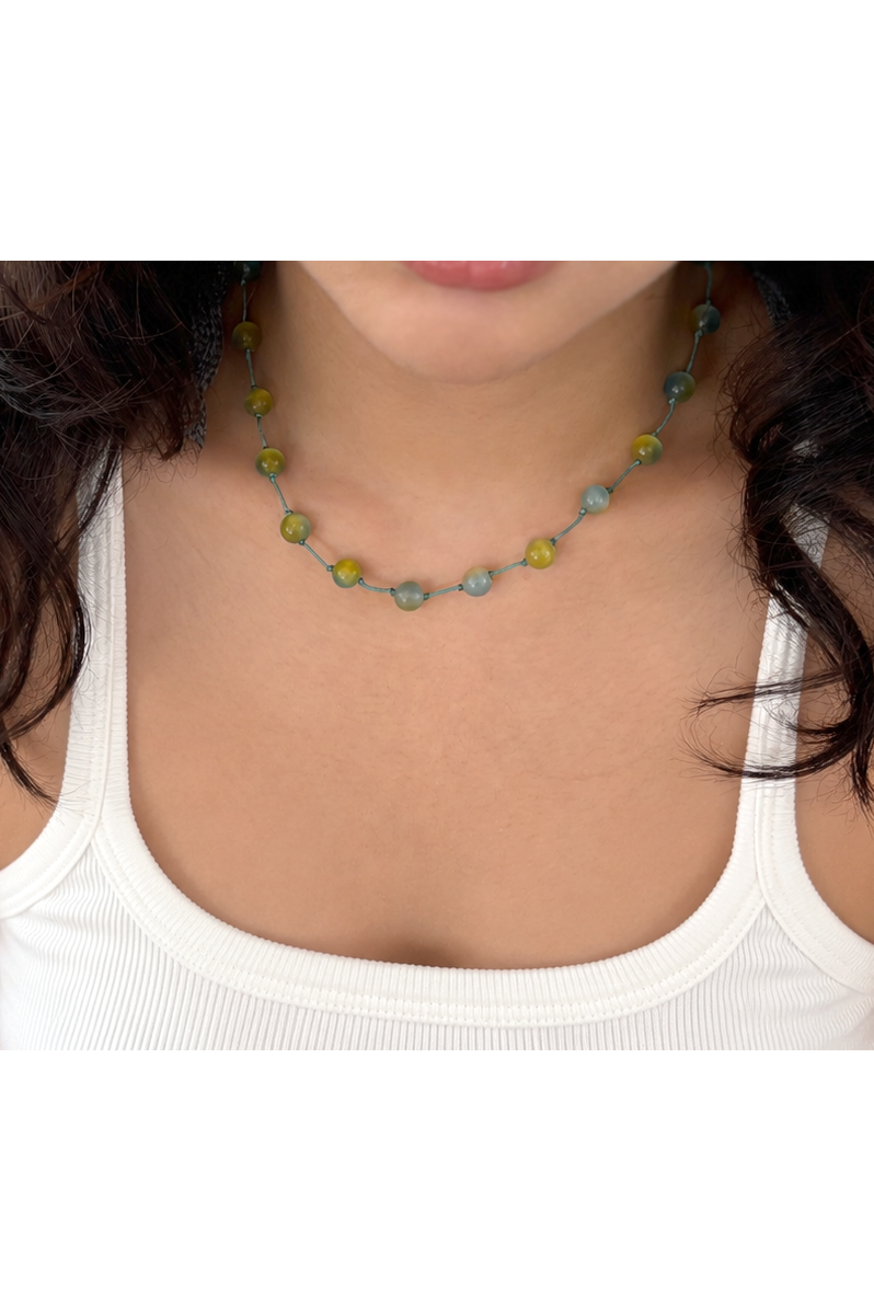 Marble necklace - blue lemonade