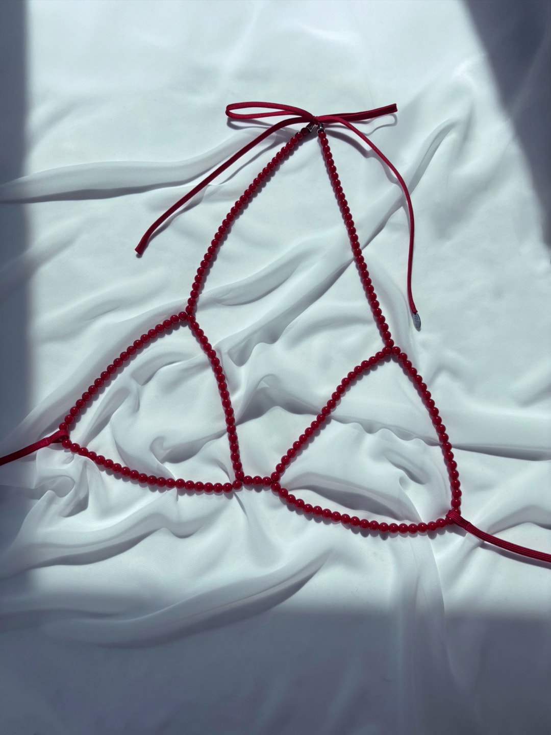 Bead bralette - cherry