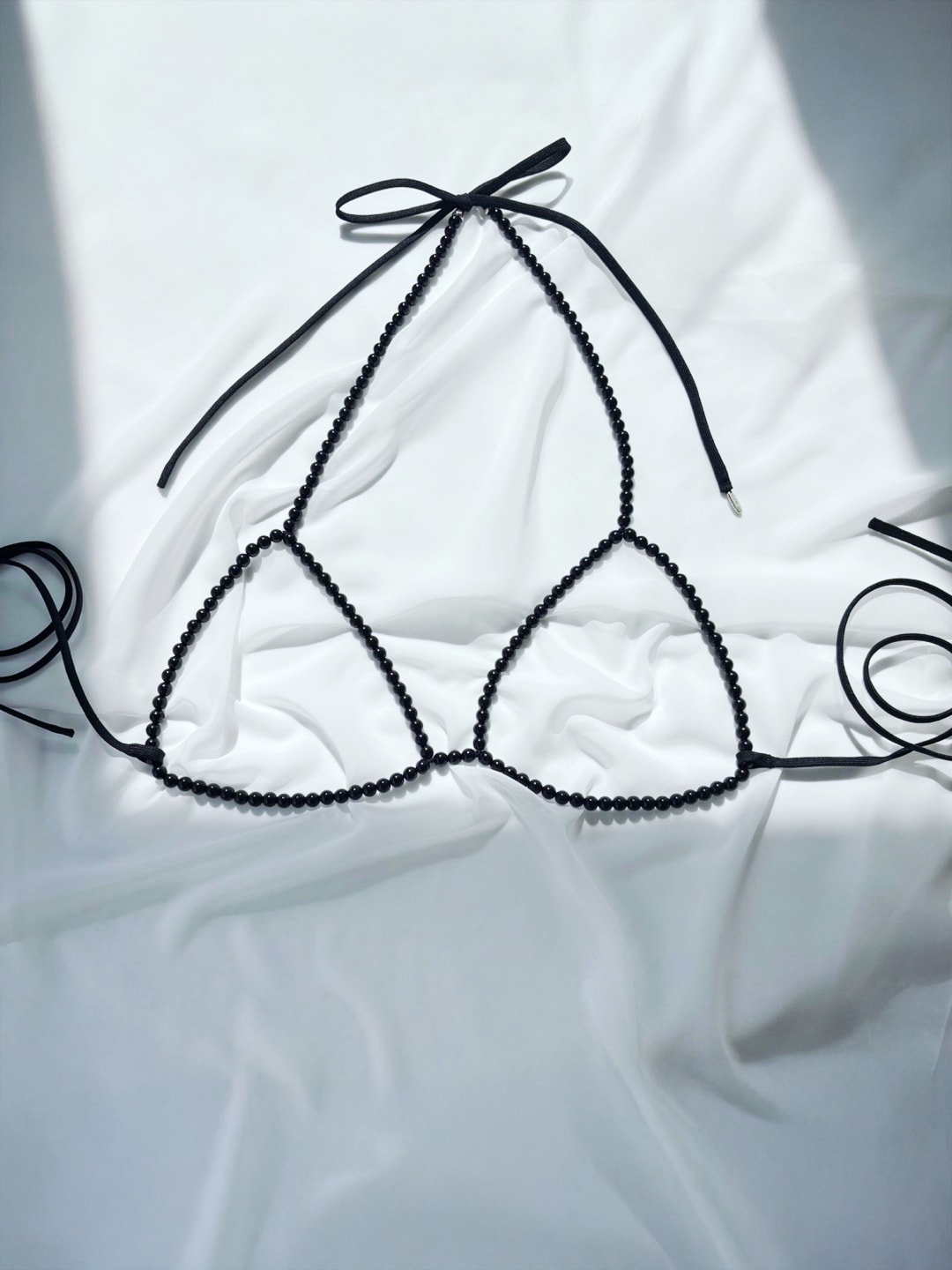 Bead bralette - black