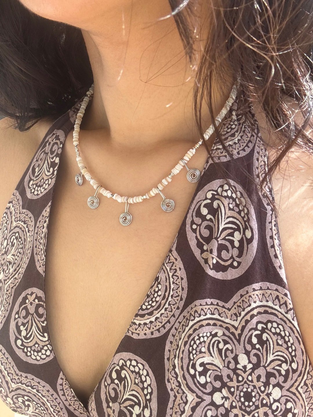 Spiral necklace - ivory