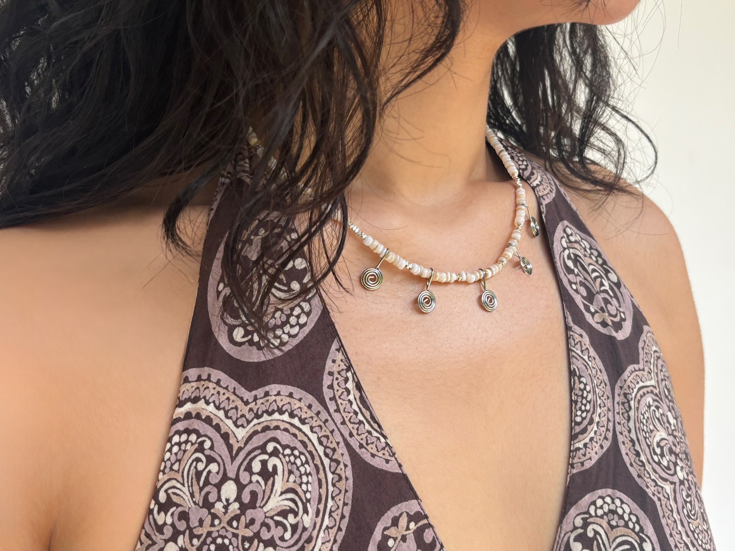 Spiral necklace - ivory