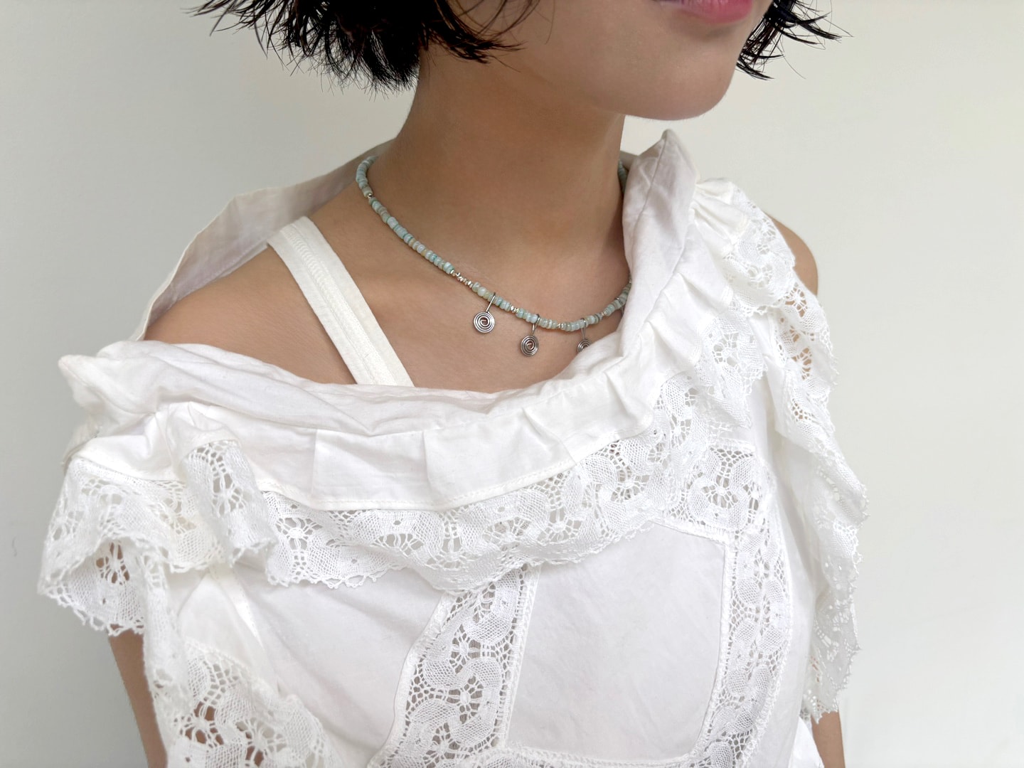 Spiral necklace - mint
