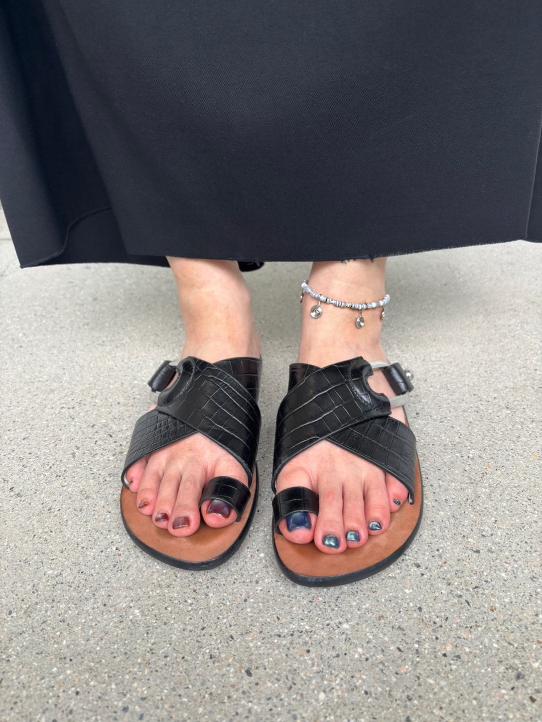 spiral anklet - gray