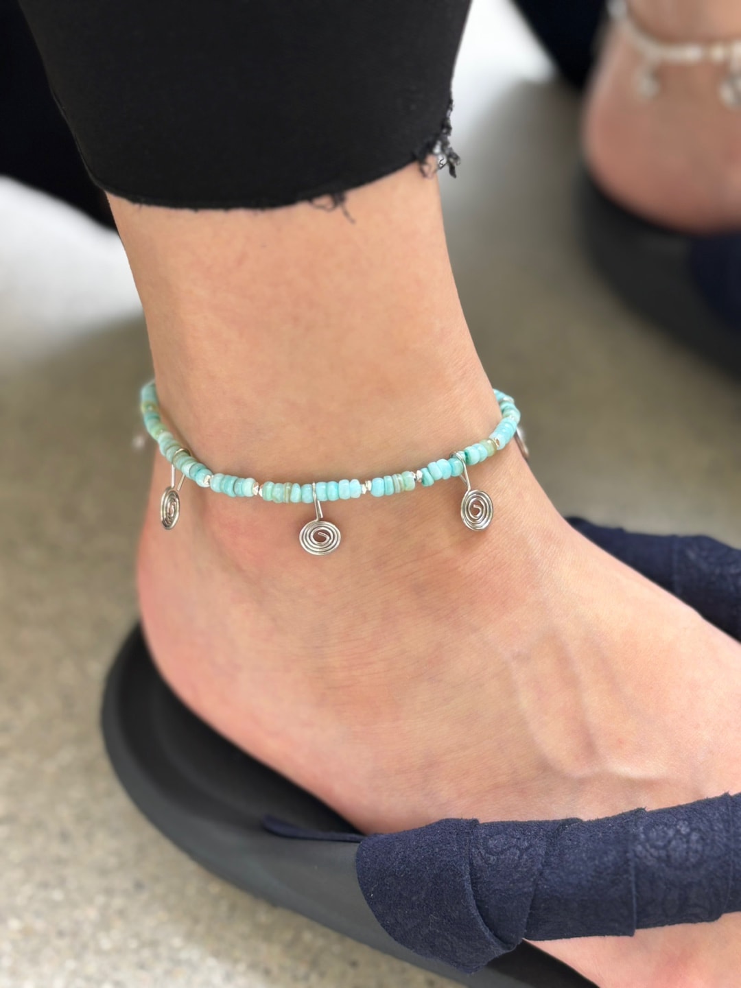spiral anklet - mint