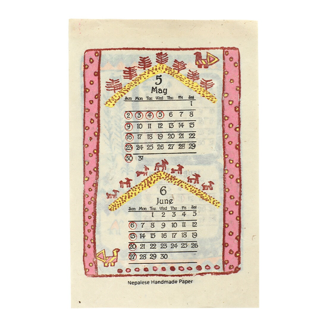 2027 NEPAL HANDMADE CALENDAR