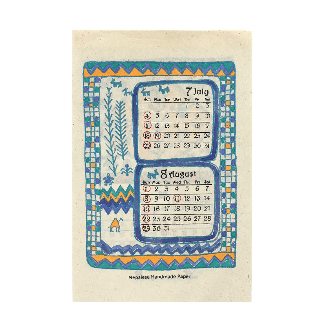 2027 NEPAL HANDMADE CALENDAR