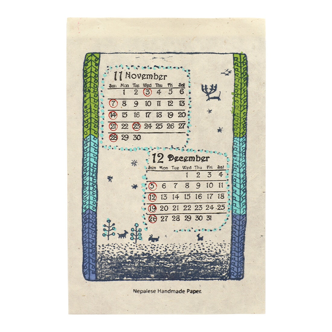2027 NEPAL HANDMADE CALENDAR