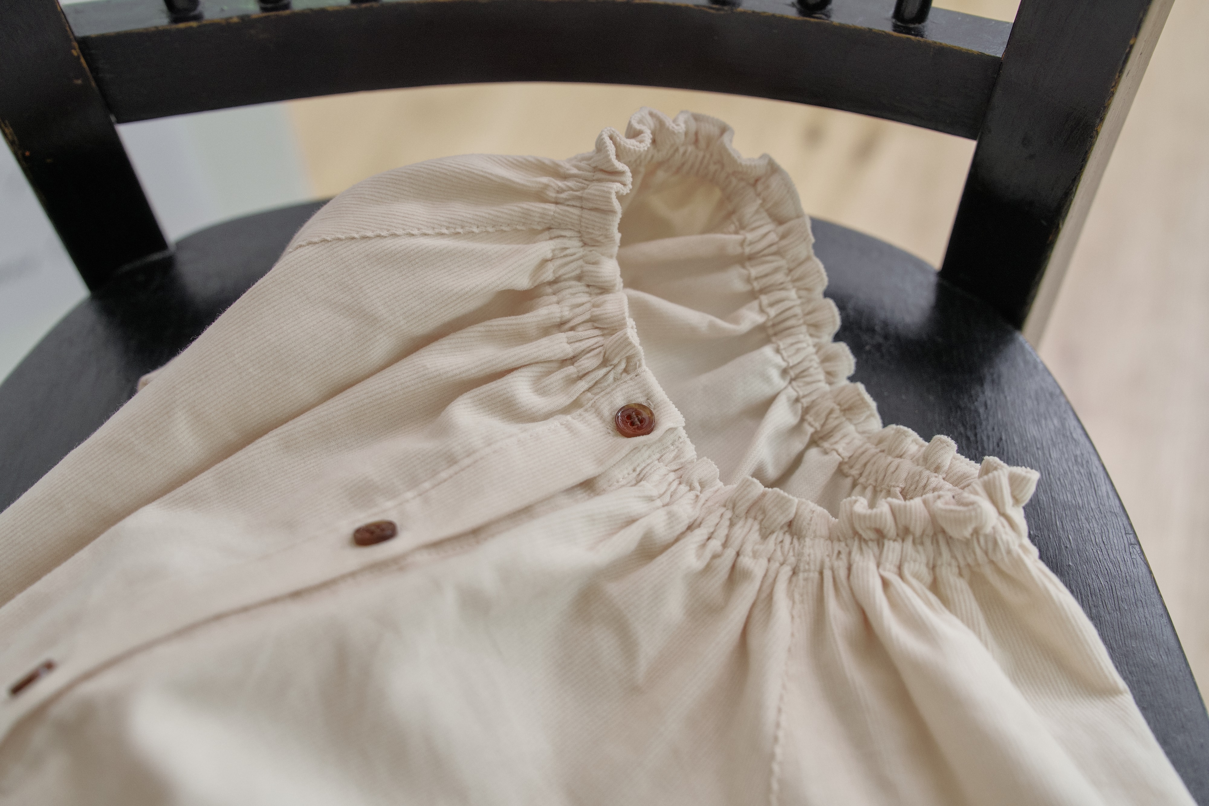 Tilly Corduroy Blouse - Light Peach