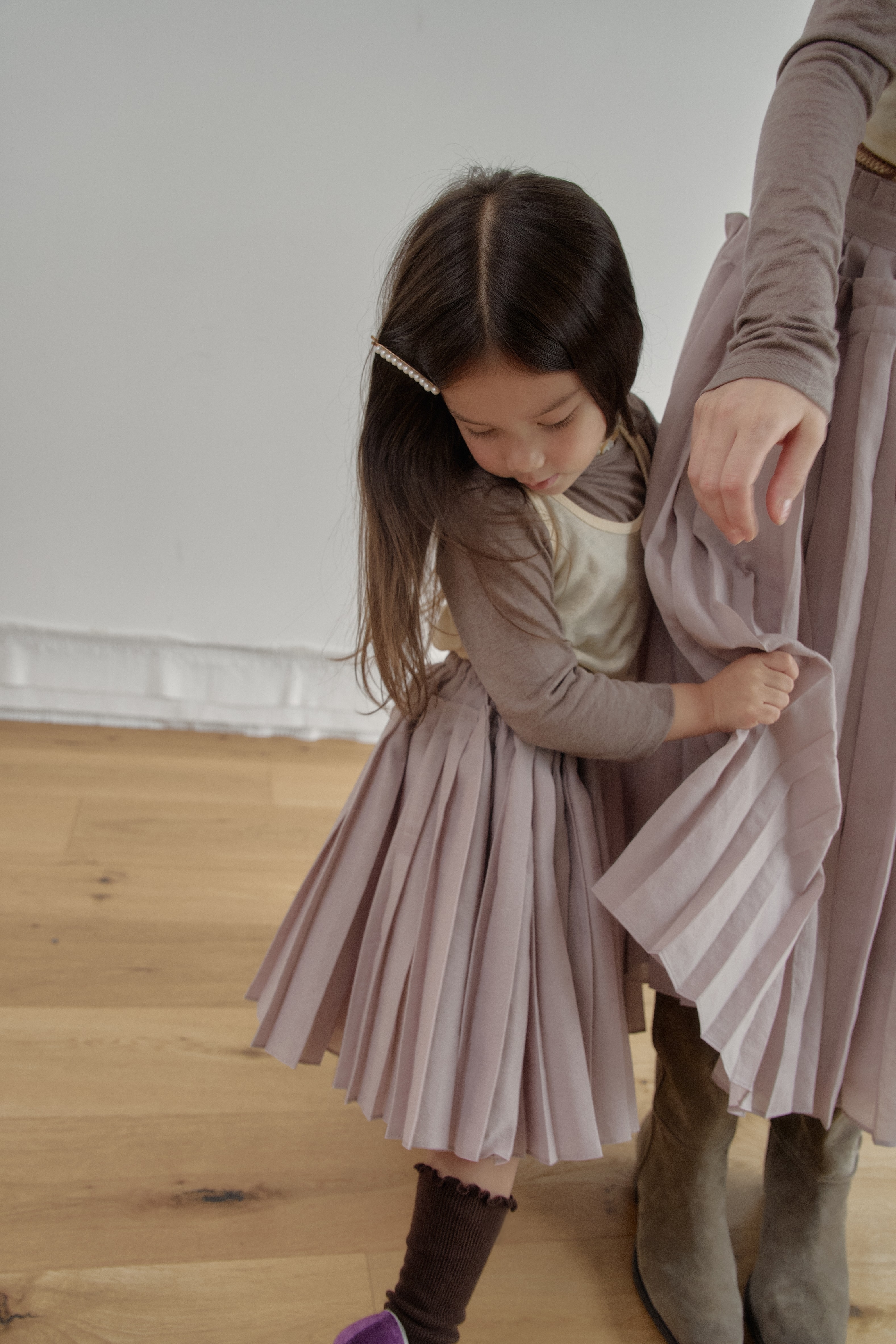 Hazel Pleated Skirt - Dusty Taupe