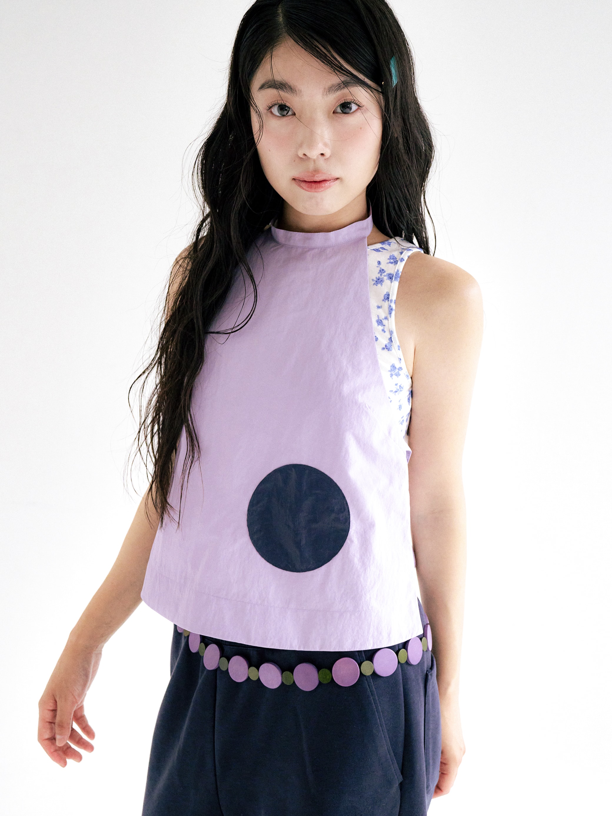 Dot layered top - purple
