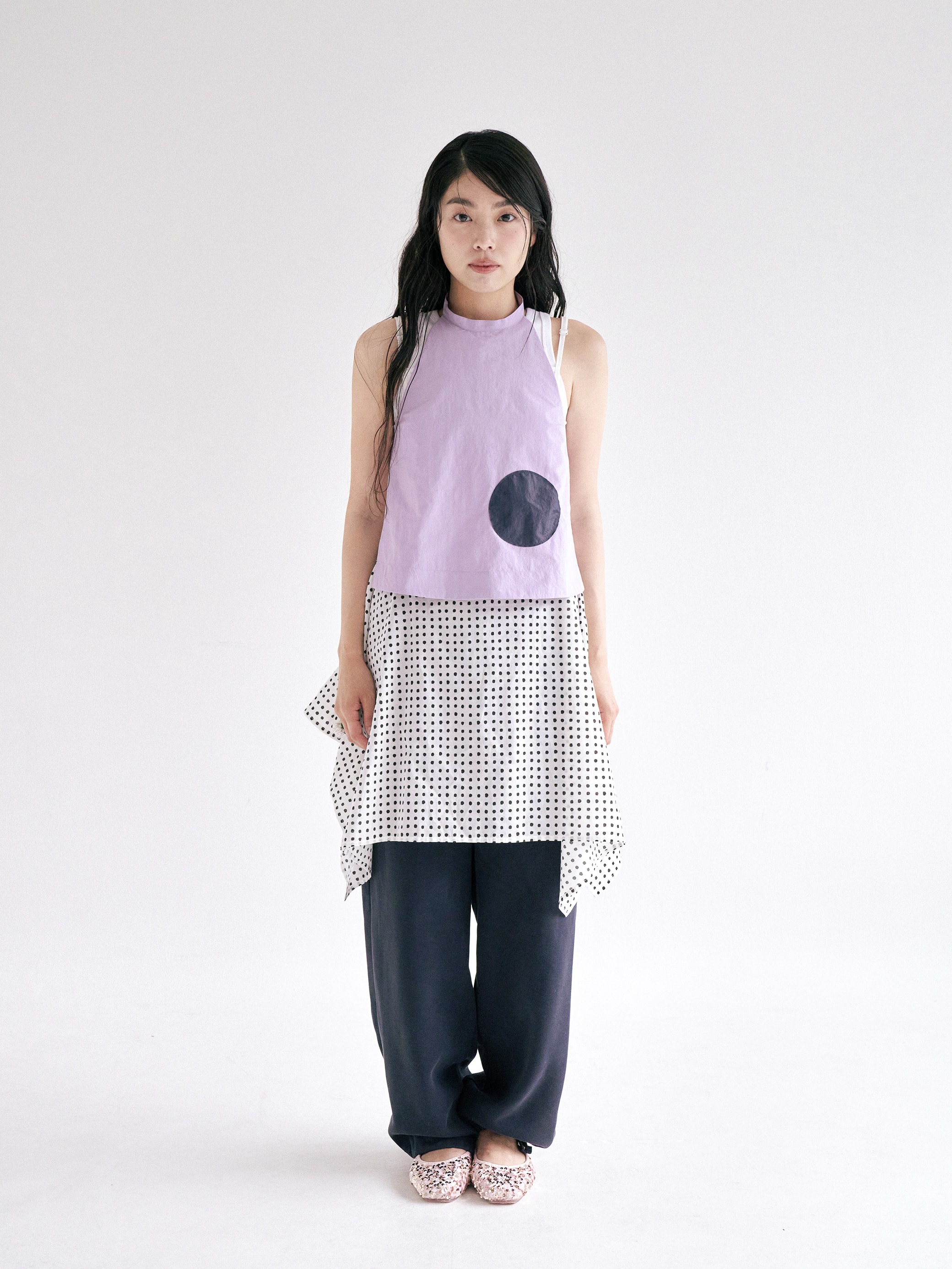 Dot layered top - purple