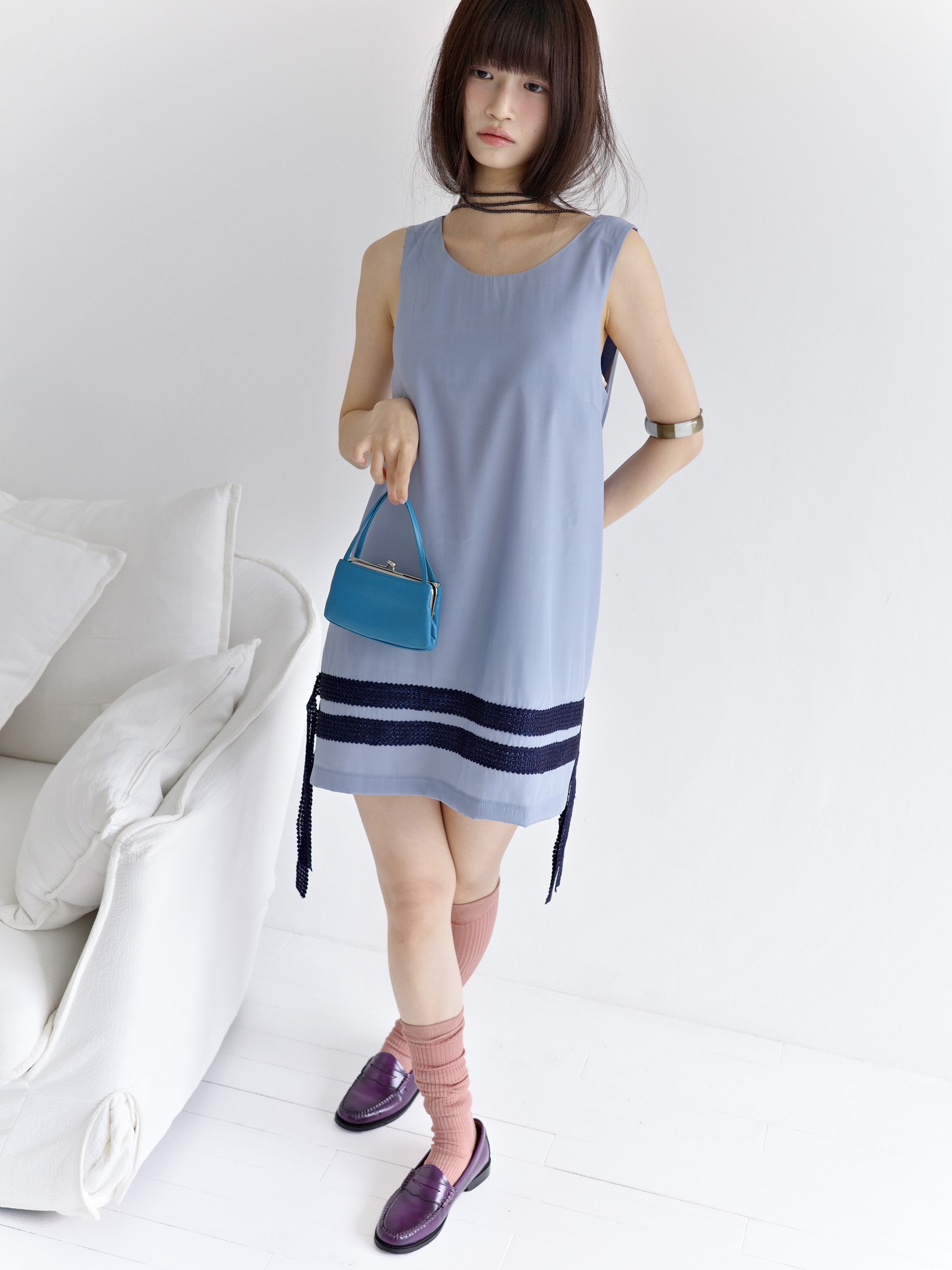 [Limited quantity] Spangle tie dress