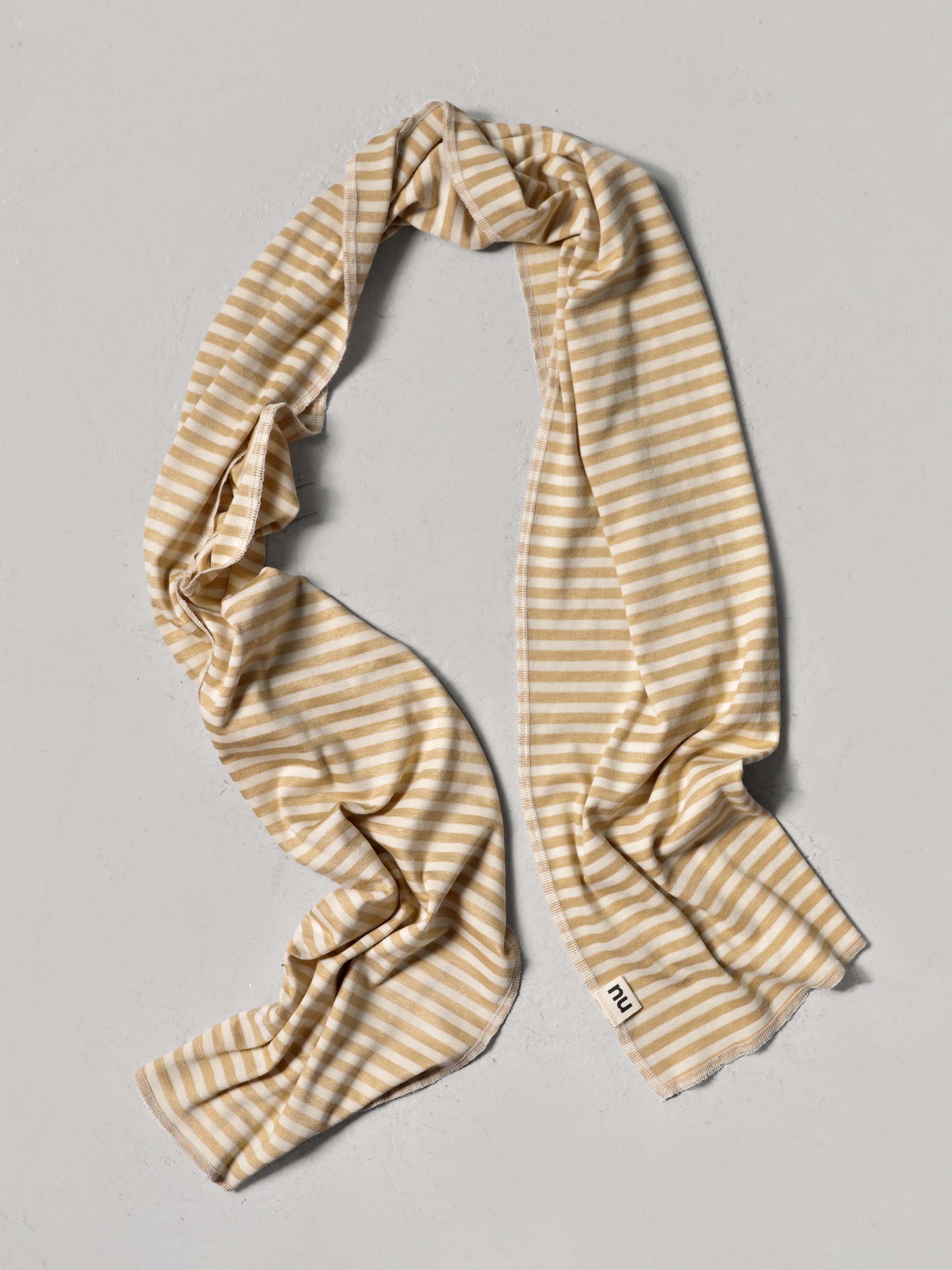[NU THANKS x PARKVIN] Stripe long scarf - YELLOW BEIGE