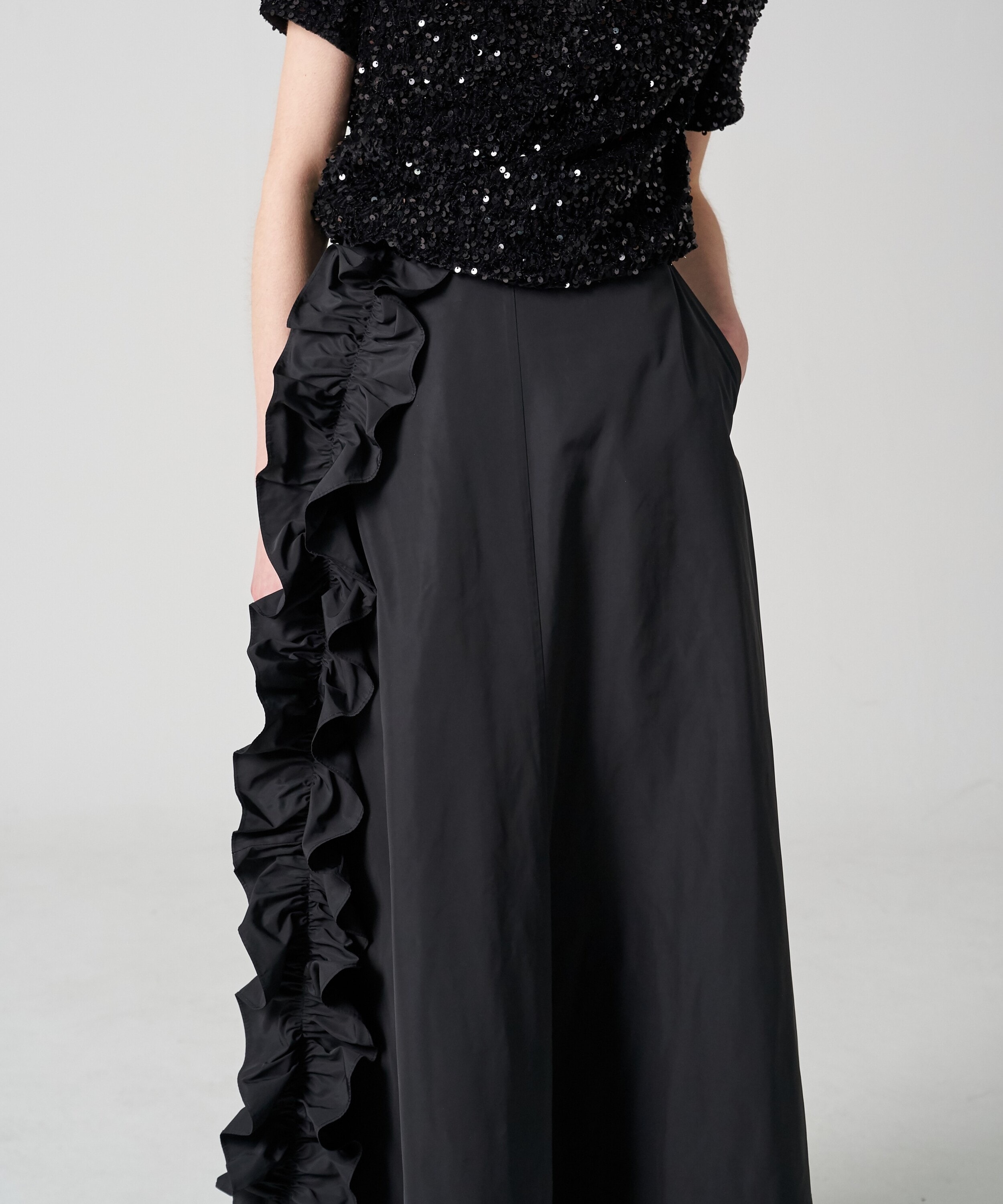 Milano frill long skirt