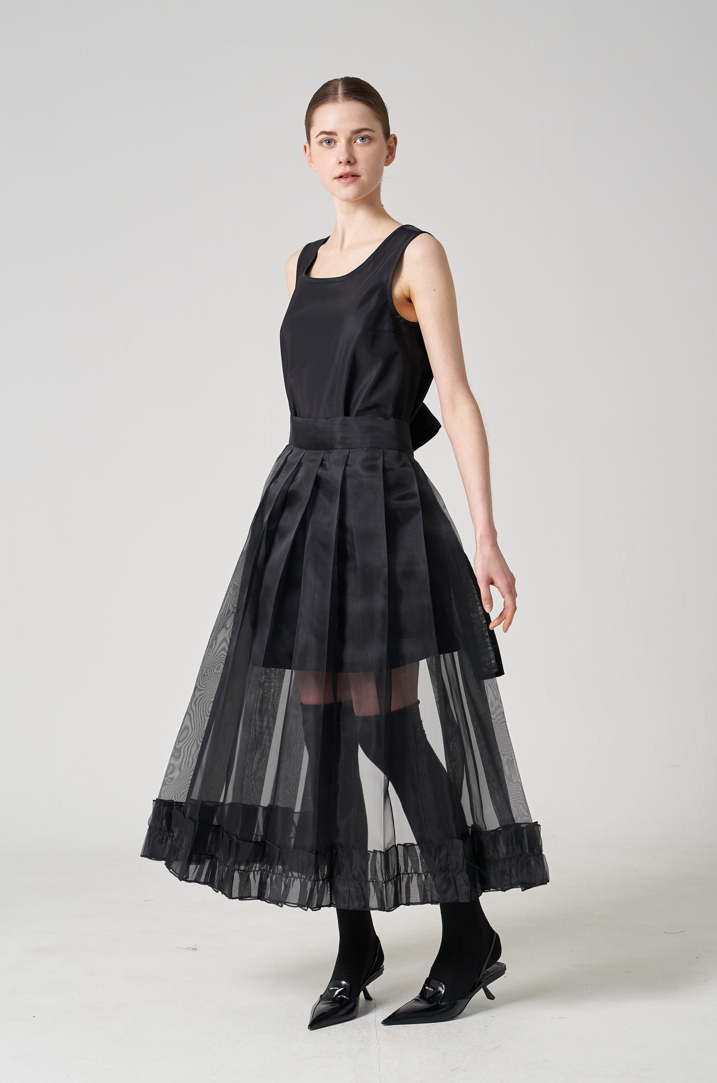 Organza pleated Wrap skirt (pareo)