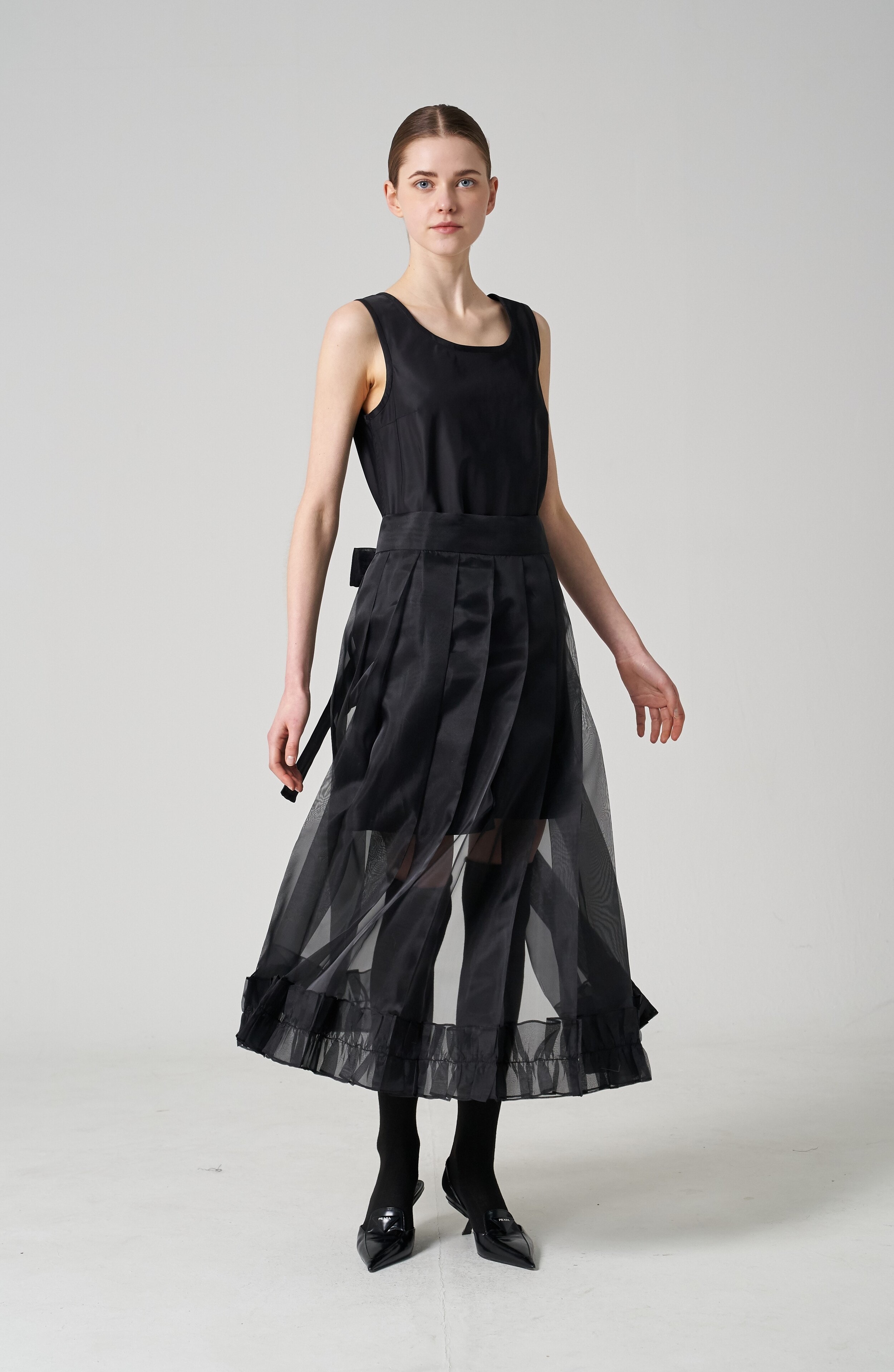 Organza pleated Wrap skirt (pareo)