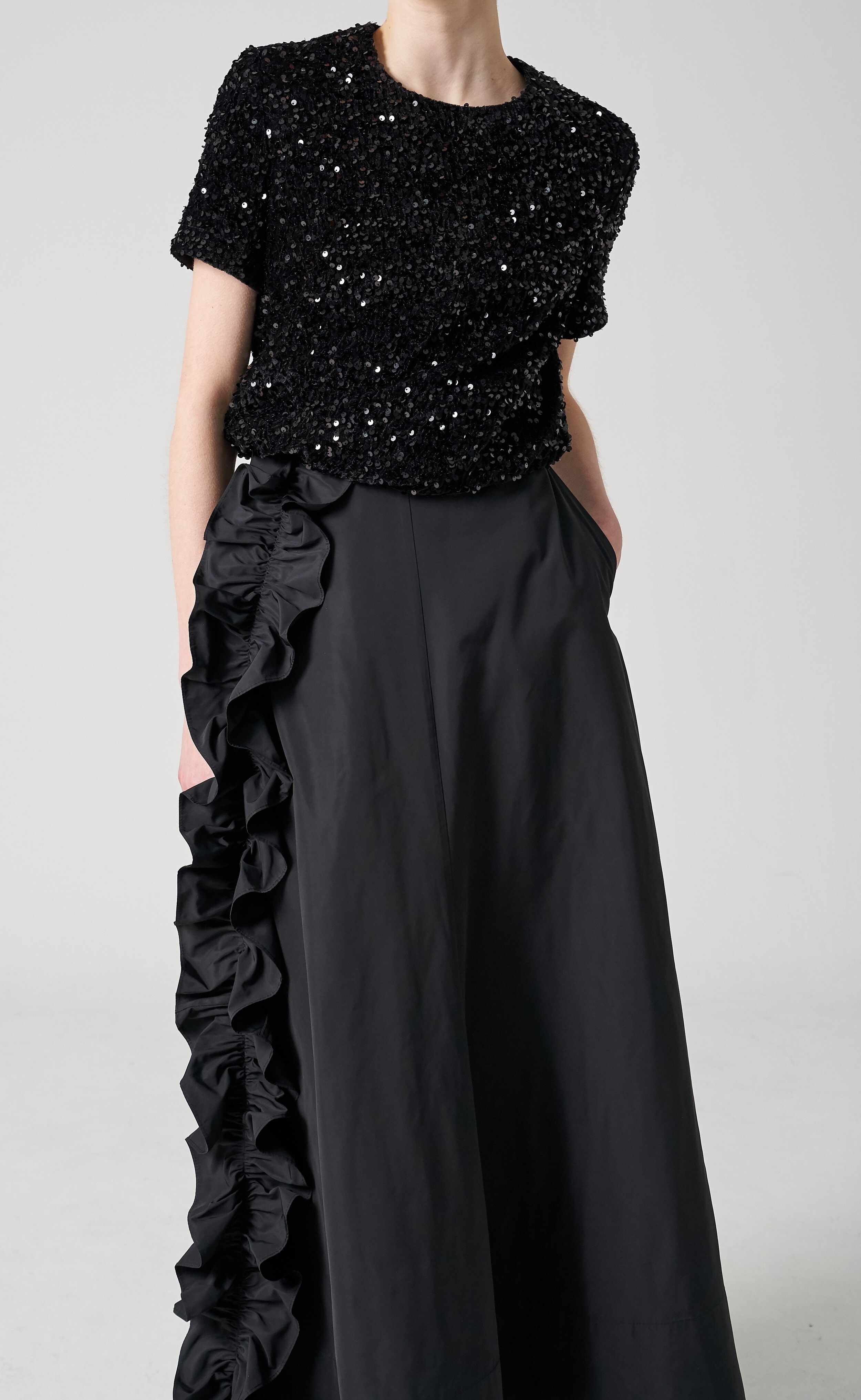 Sequined tulle top